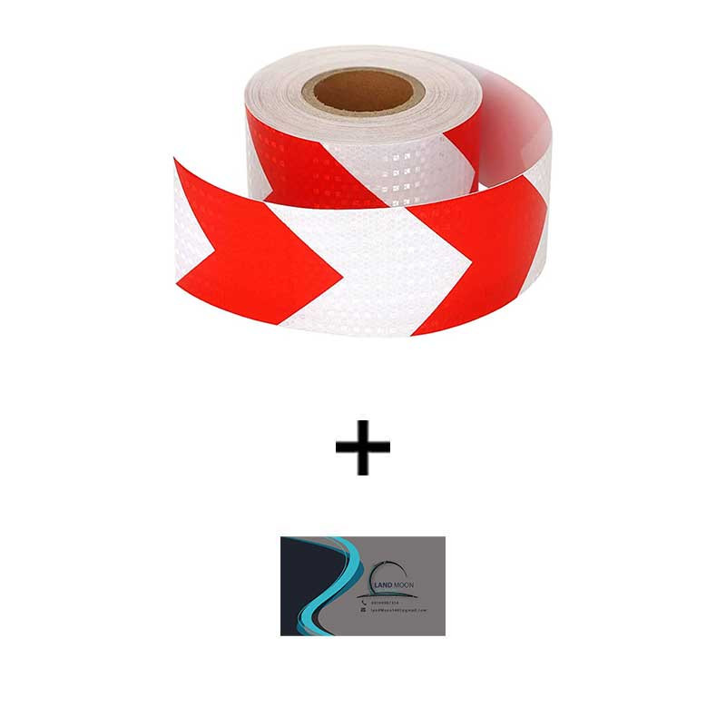 برچسب نوارهشدار لندمون مدل شبرنگ کد NV001 Rw رول یک متری