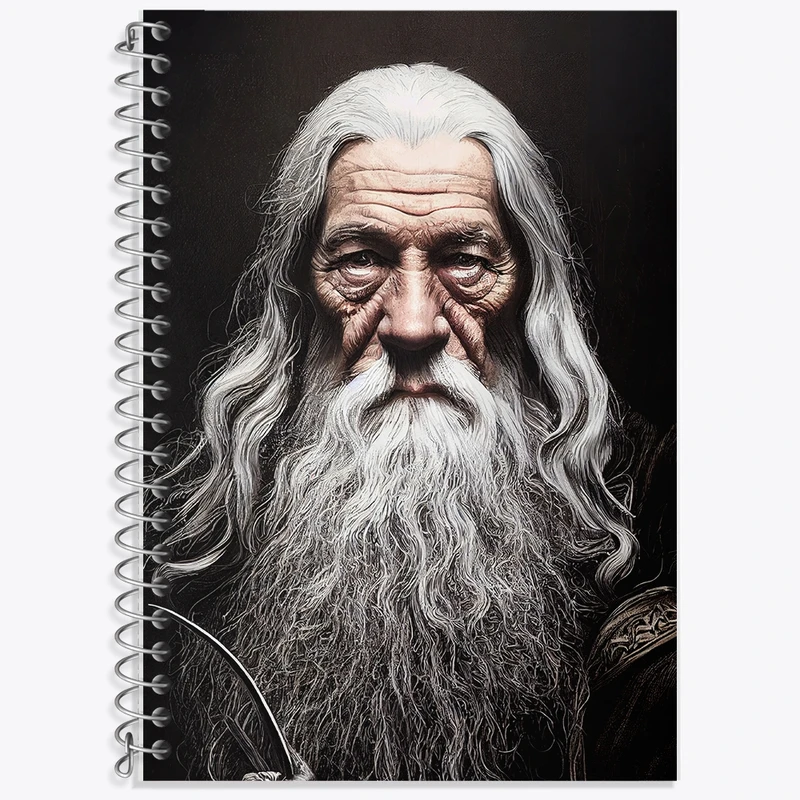 دفتر زبان 50 برگ خندالو مدل سه خط طرح گندالف هری پاتر کد F858