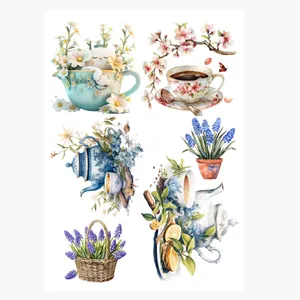 برچسب ترنسفر مدل قوری فنجان عصرانه کد 2