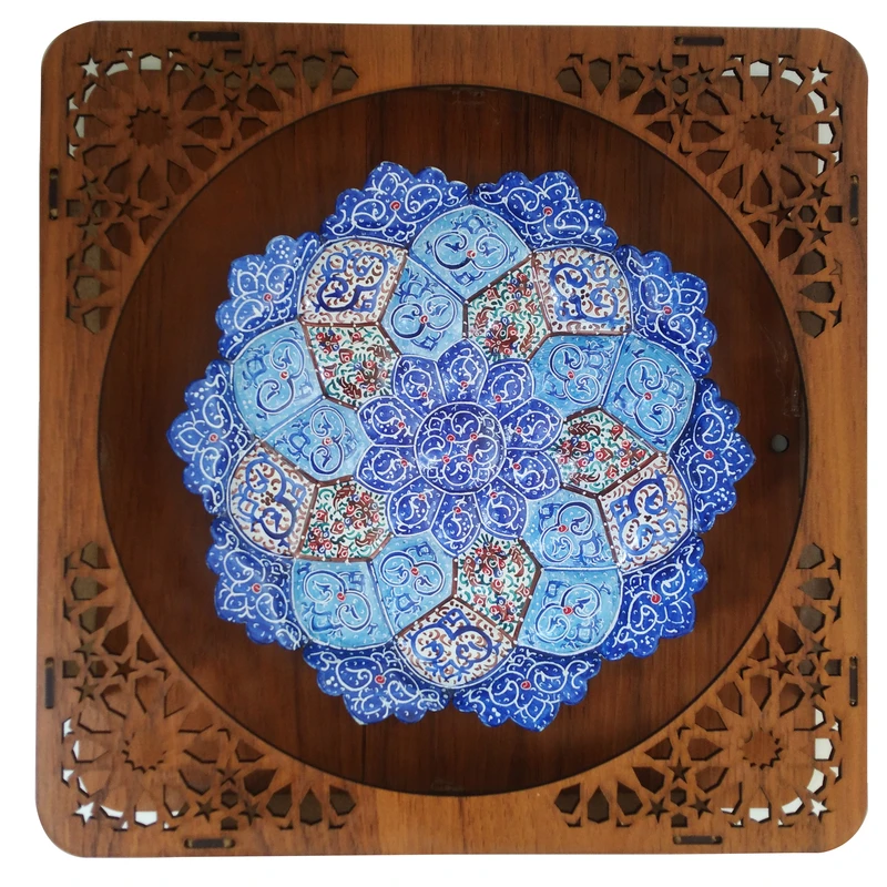 بشقاب میناکاری مسی مدل گل کد 18 y