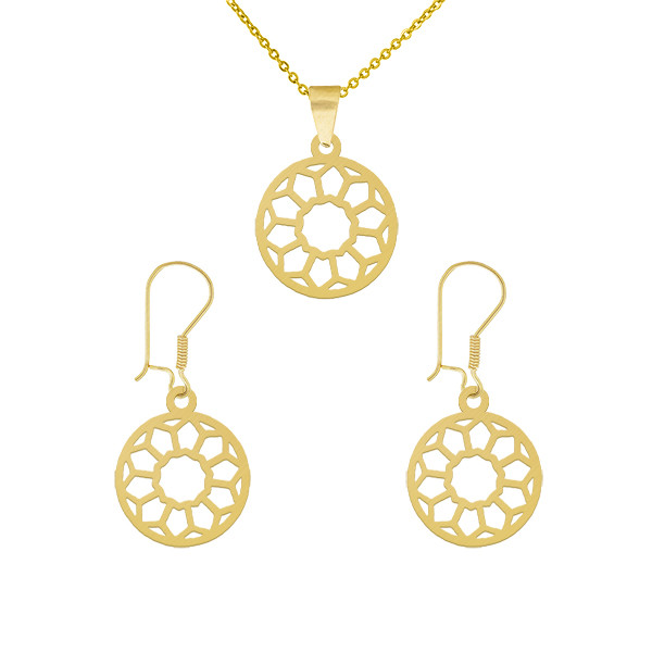 نیم ست طلا 18 عیار زنانه طلای کامک مدل نمادار شیک