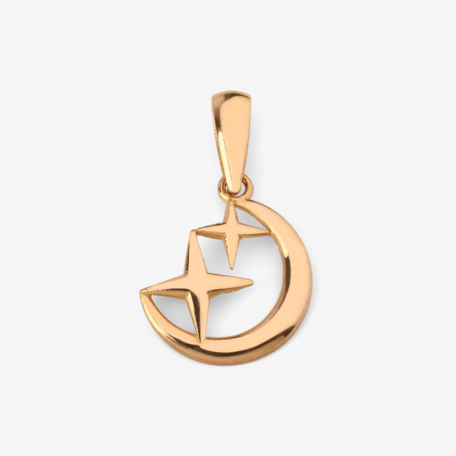 آویز گردنبند طلا 18 عیار زنانه مطیع ها طرح ماه و ستاره کد 398 -  - 1