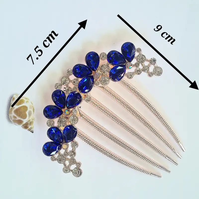 شانه مو زنانه مدل شنیون مرواریدی نیم‌تاج کد 22 brg