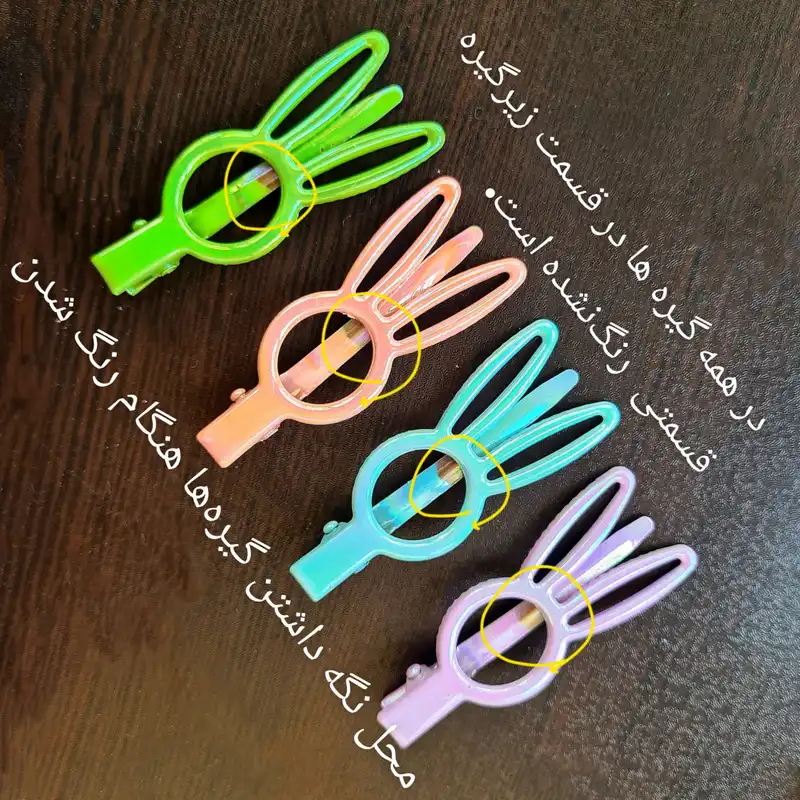 گیره مو زنانه مدل خرگوشی فلزی کد 895 بسته 3 عددی