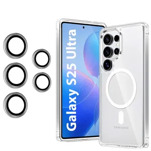 Spider Magsafe Lens Ring Case suitable for Samsung Galaxy S25 Ultra With Camera Lens Protector