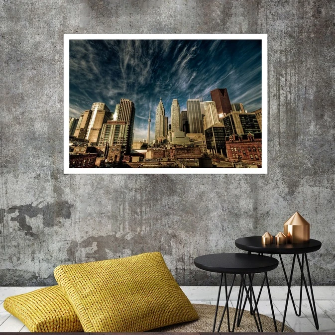 تابلو بکلیت طرح منظره شهر تورنتو کانادا مدل قاب شاسی W-s8127