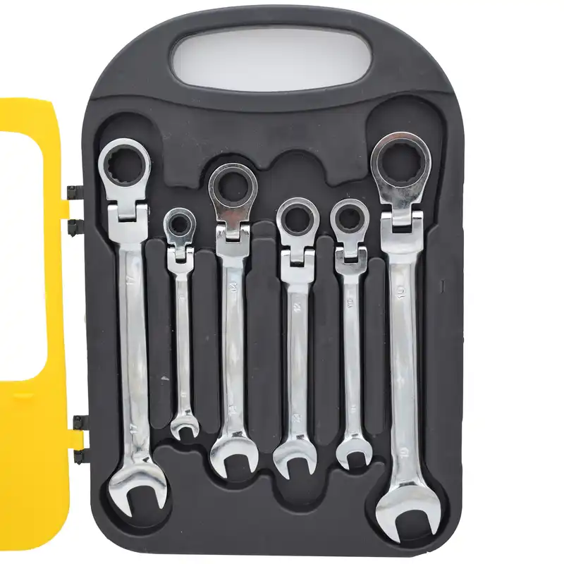 آچار یکسر تخت یکسر جغجغه ای مدل 7070 مجموعه 7 عددی