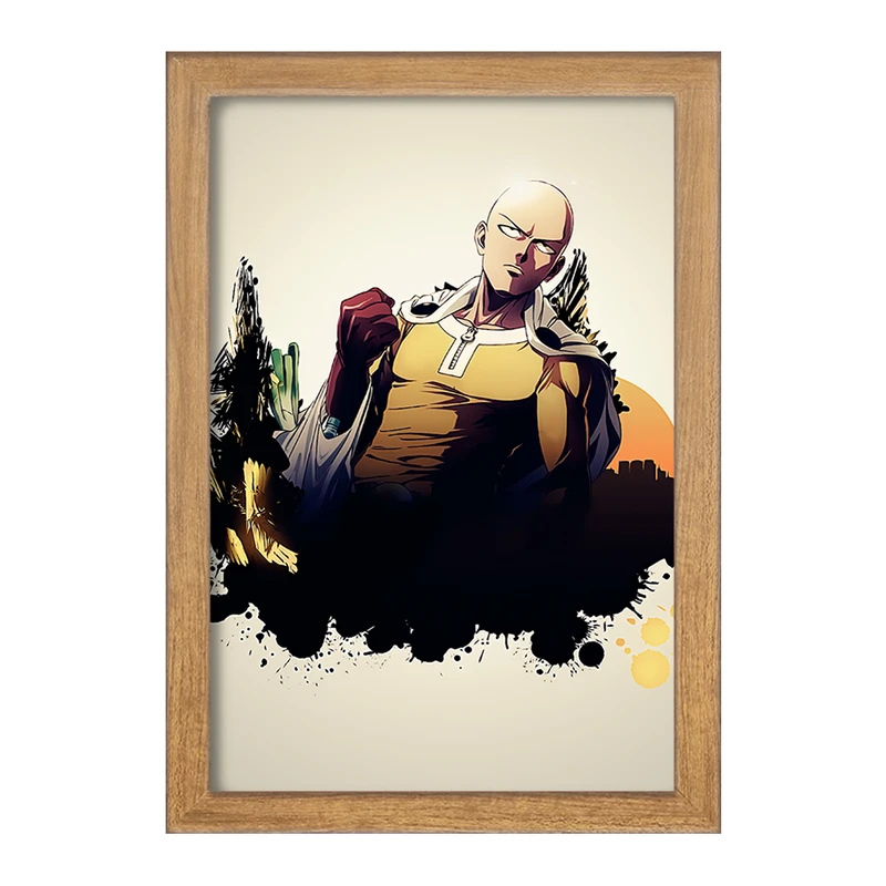 تابلو خندالو مدل  سایتاما انیمه مرد تک مشتی One Punch Man  کد 11340