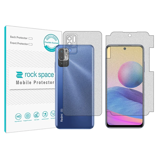 محافظ صفحه نمایش مات راک اسپیس مدل HyMTT مناسب برای گوشی موبایل شیائومی Redmi Note 10 5G به همراه محافظ پشت