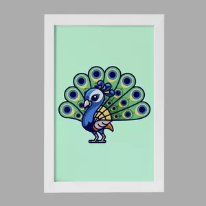 تابلو خندالو مدل حیوانات بامزه طاووس کد 28199