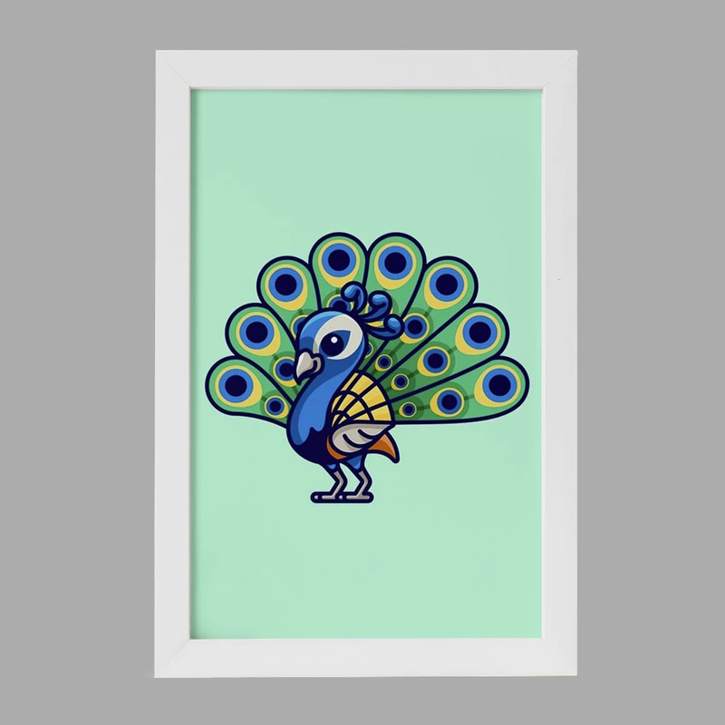 تابلو خندالو مدل حیوانات بامزه طاووس کد 28199