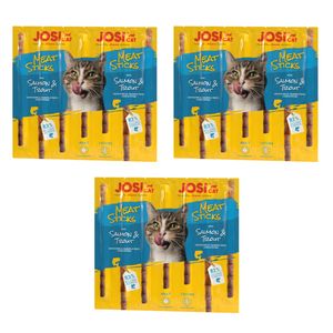 تشویقی گربه جوسرا مدل Meat Sticks Pack با طعم ماهی سالمون و قزل‌آلا بسته 3 عددی