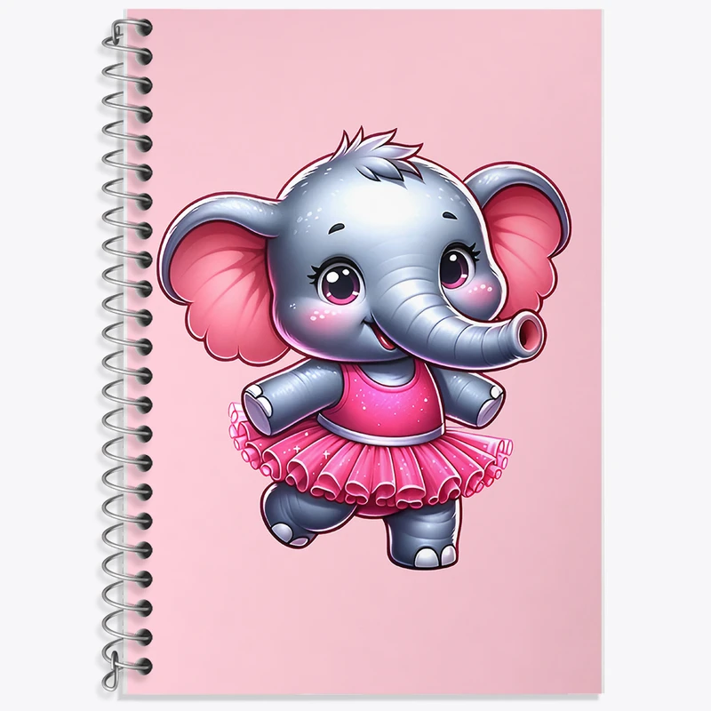 دفتر زبان 50 برگ خندالو مدل سه خط طرح فیل کیوت کد F7710