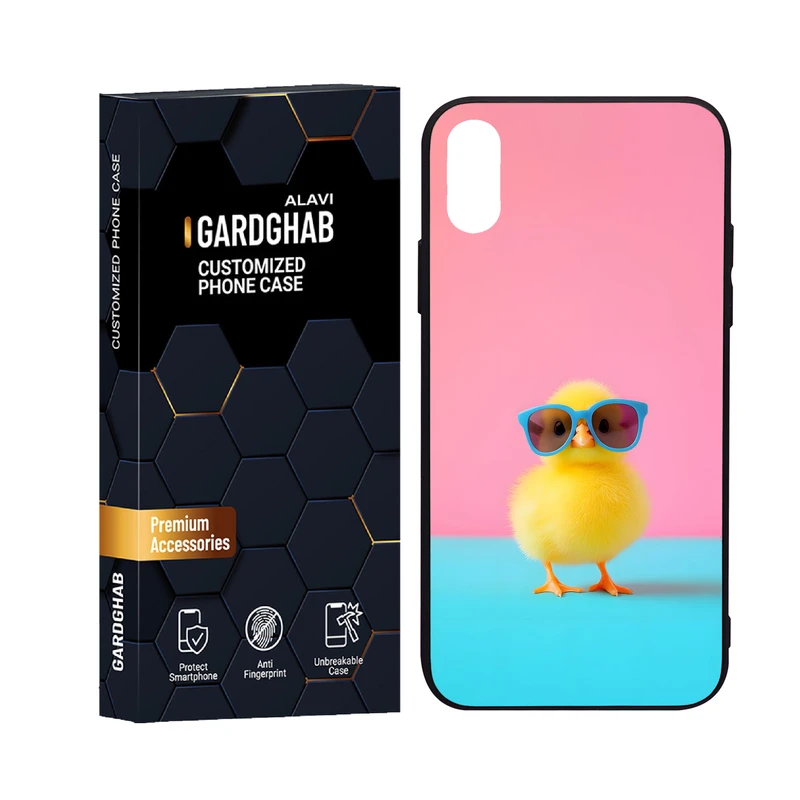 کاور گارد قاب علوی مدل دورژله پشت گلس فانتزی  مناسب برای گوشی موبایل اپل iPhone X / XS