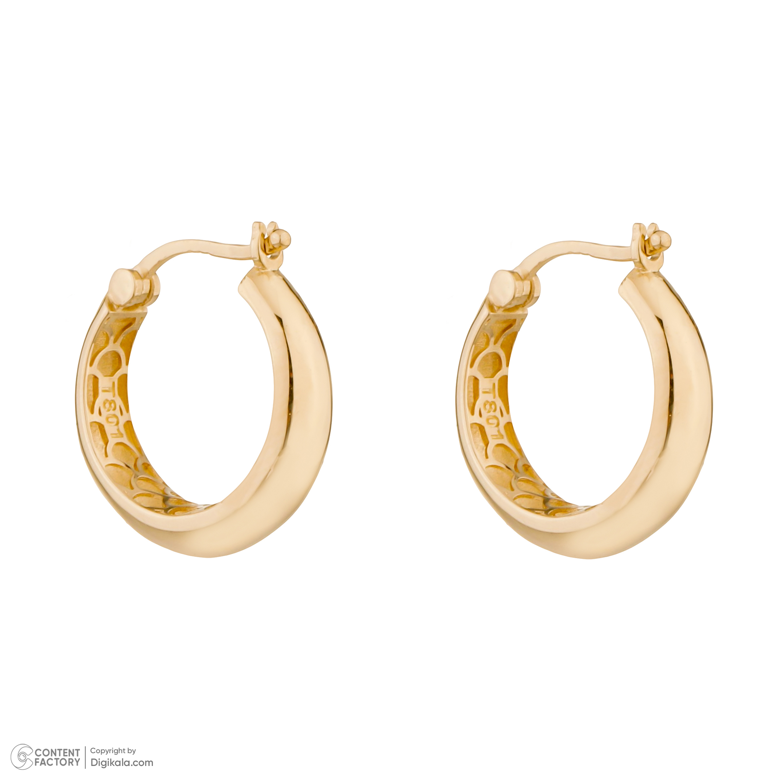 گوشواره حلقه‌ای طلا 18 عیار زنانه گلدم مدل E-3070063