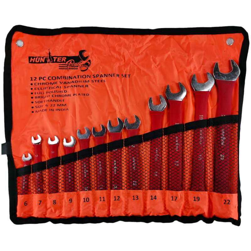 مجموعه 12 عددی آچار یک سر تخت یک سر رینگی هانتر مدل 22-6-12