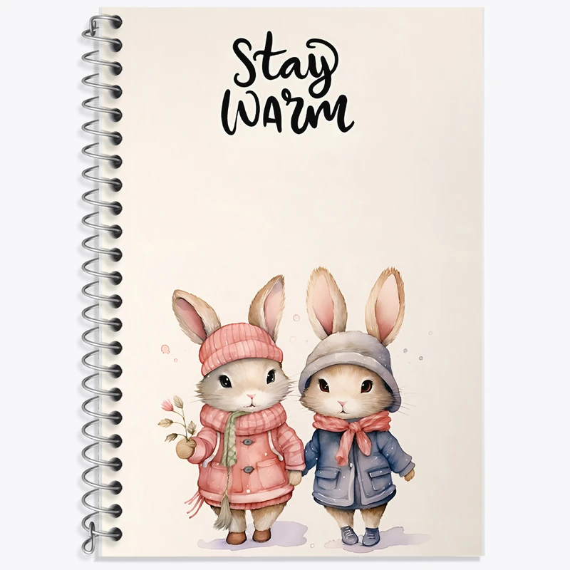 دفتر زبان 50 برگ خندالو مدل سه خط طرح خرگوش های بامزه کد F5824