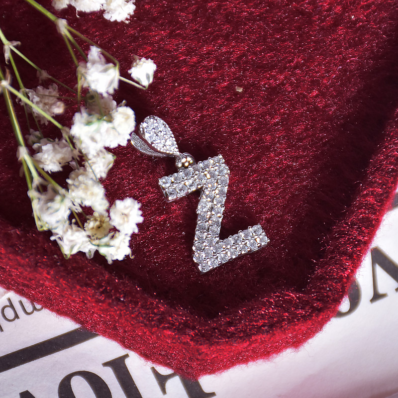 آویز گردنبند نقره زنانه نقره جات لطفی مدل حرف Z کد PAR.Z