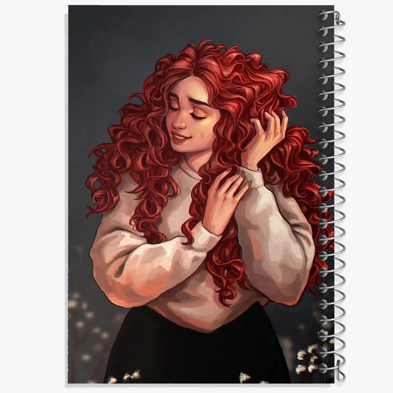 دفتر مشق 50 برگ خندالو مدل دختر مو فرفری کد 28795