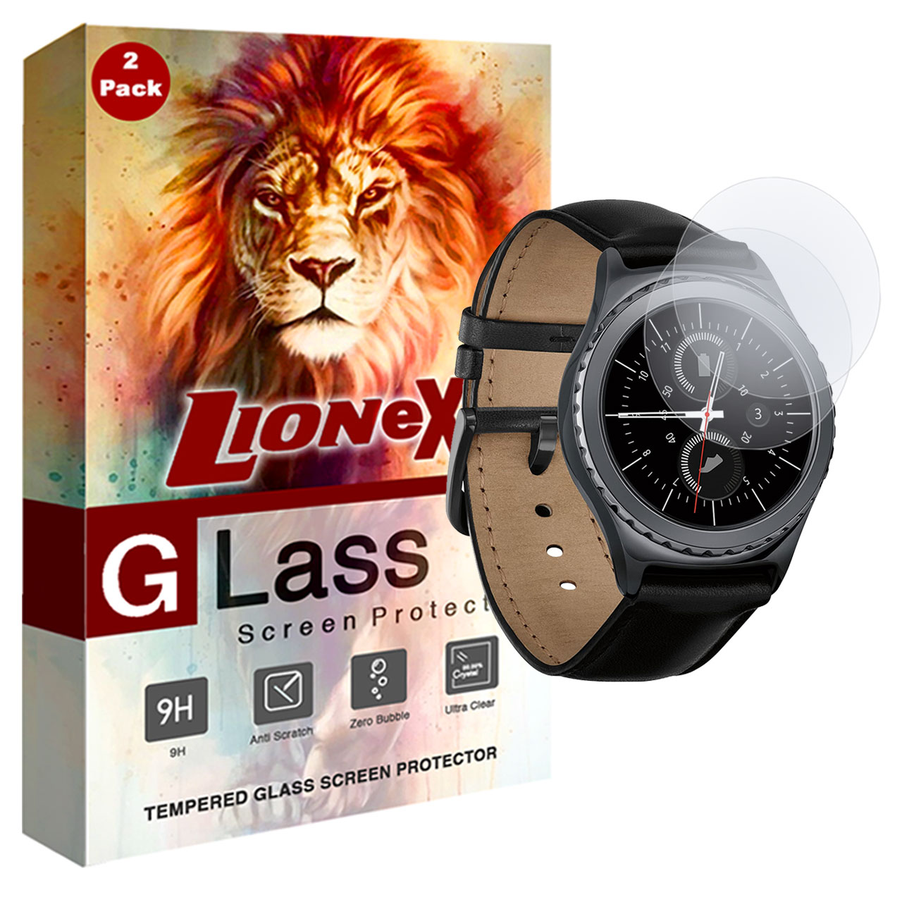 محافظ صفحه نمایش لایونکس مدل UPS مناسب برای ساعت هوشمند سامسونگ Gear S2 classic بسته دو عددی