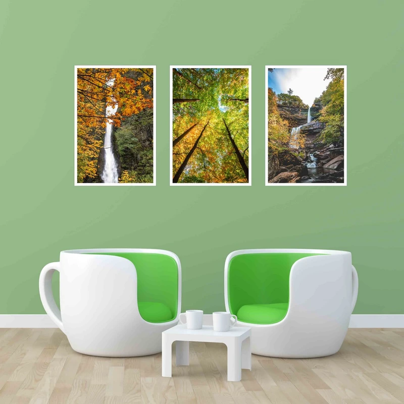 تابلو بکلیت طرح طبیعت پاییزی مدل W-549 مجموعه 3 عددی