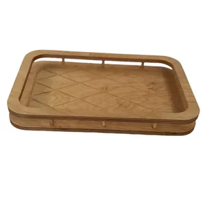 سینی بدون دسته مدل مستطیل طرح سبد سایز 36x24 سانتی متر