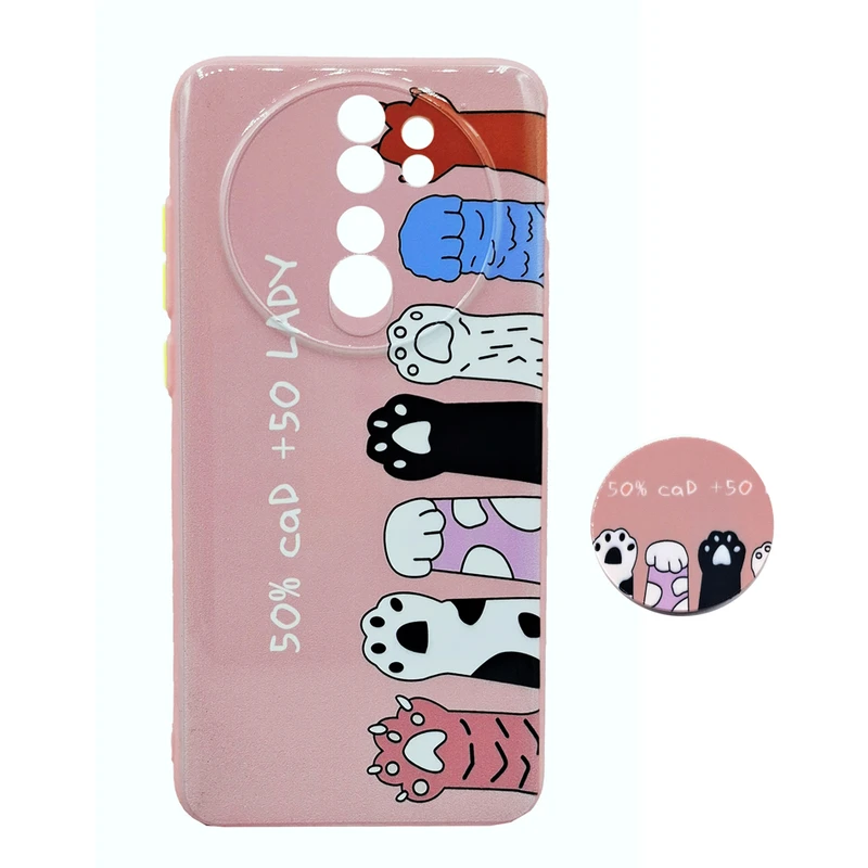 کاور مدل 6HANDCAT uv مناسب برای گوشی موبایل شیائومی Redmi Note 8 Pro به همراه پاپ سوکت