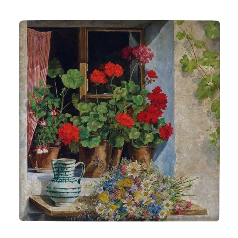  زیر لیوانی طرح گلدان های پشت پنجره کد    3616386_1595