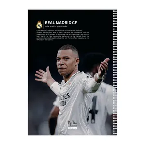 دفتر مشق 100 برگ مای پلن طرح رئال مادرید، امباپه مدل حاشیه رنگی کد R202