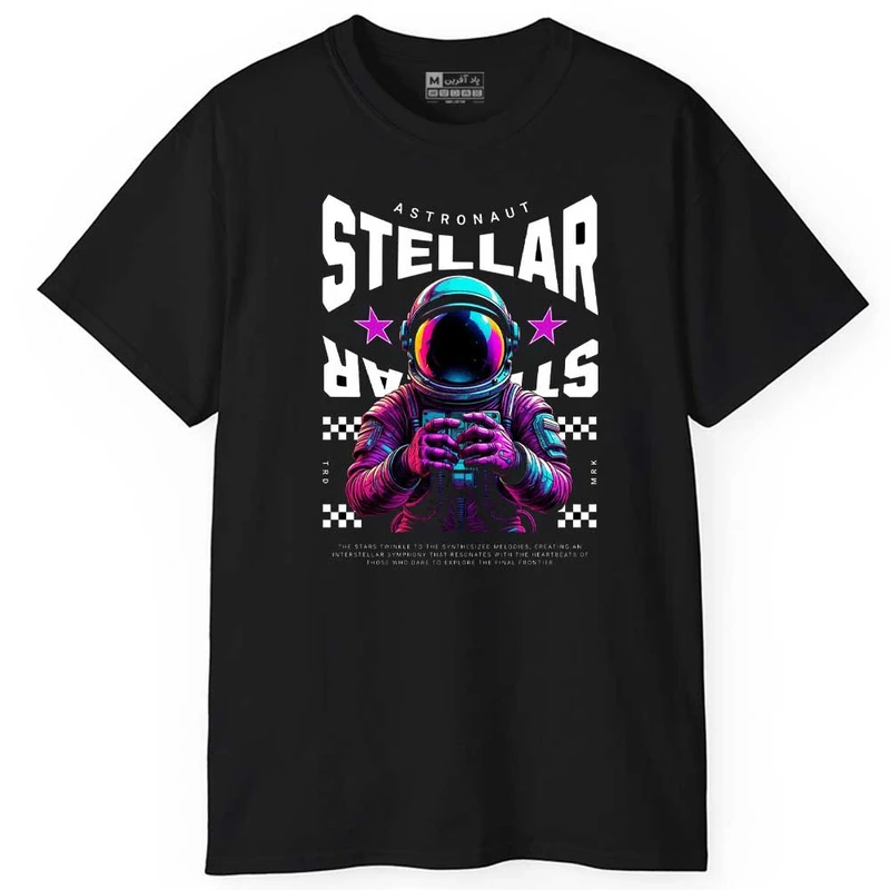 تی‌شرت آستین کوتاه مردانه پاد آفرین مدل فضانورد کد 1170