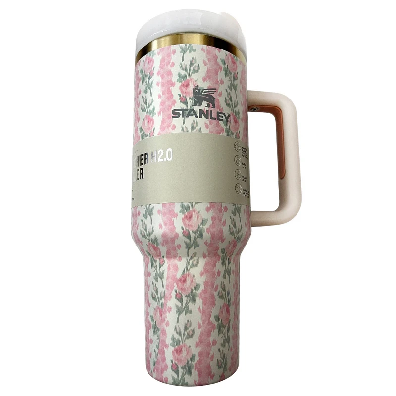 تراول ماگ استنلی مدل LOVESHACKFANCY QUENCHER H2.0 TUMBLER گنجایش ۱.۱۸ لیتر