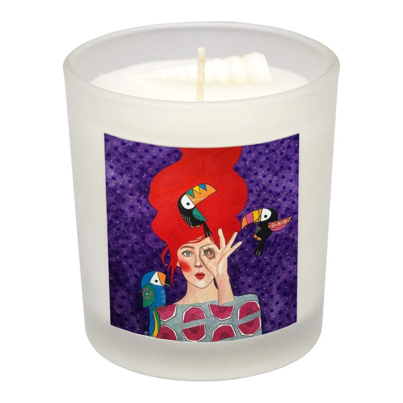 شمع لیوانی طرح دختر فانتزی مدل D017