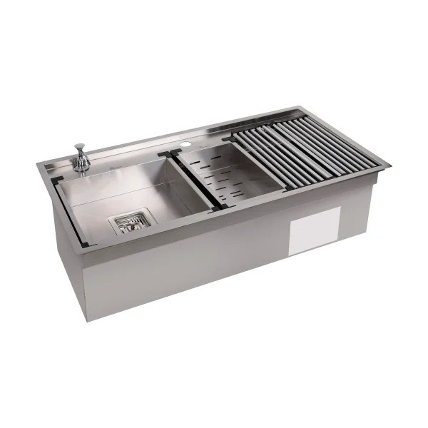 سینک ظرفشویی استیل توکار یک لگنه بیمکث مدل 4702