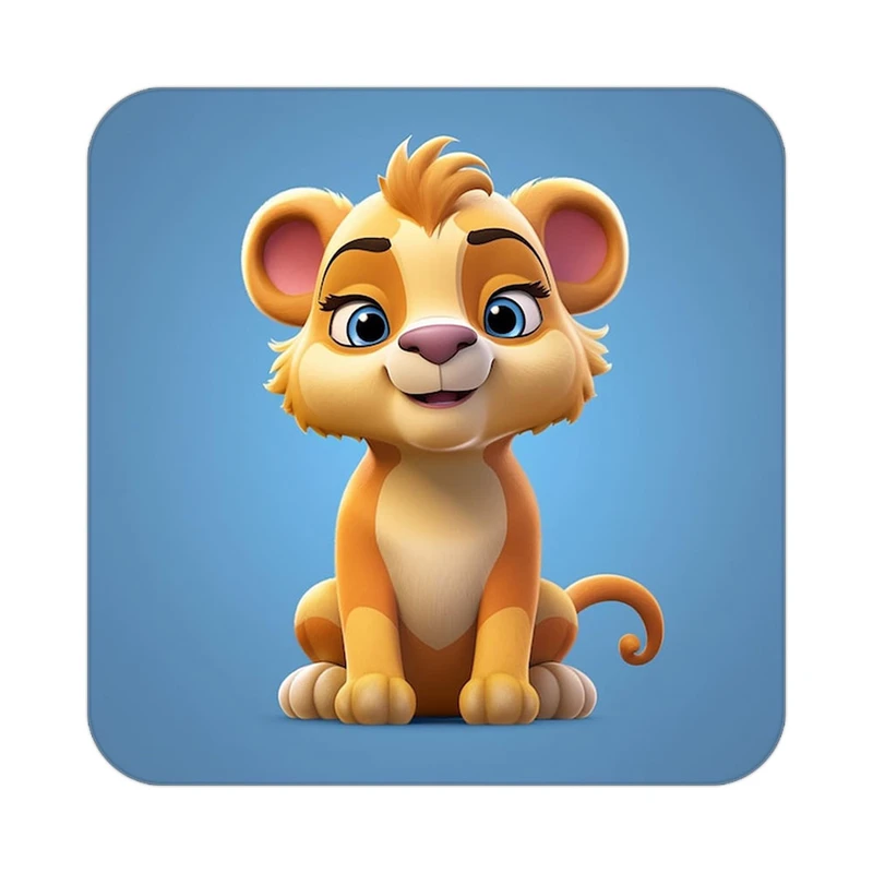 زیر لیوانی کاکتی طرح حیوانات کارتونی مدل mp28053