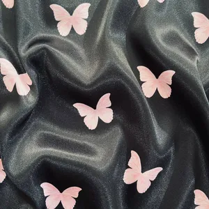 پارچه لباس عرض ۱.۵ متر مدل ساتن ابریشم  رنگ مشکی