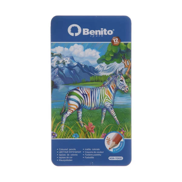 مداد رنگی 12 رنگ بنیتو مدل Zebra 