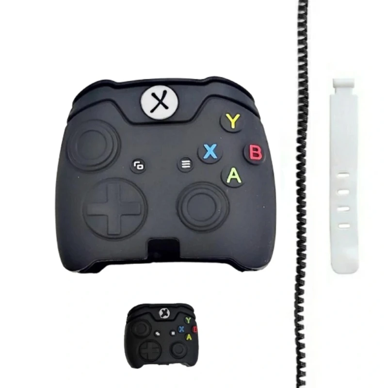 محافظ کابل طرح فانتزی مدل Xbox به همراه  محافظ شارژر دیواری مجموعه 4 عددی