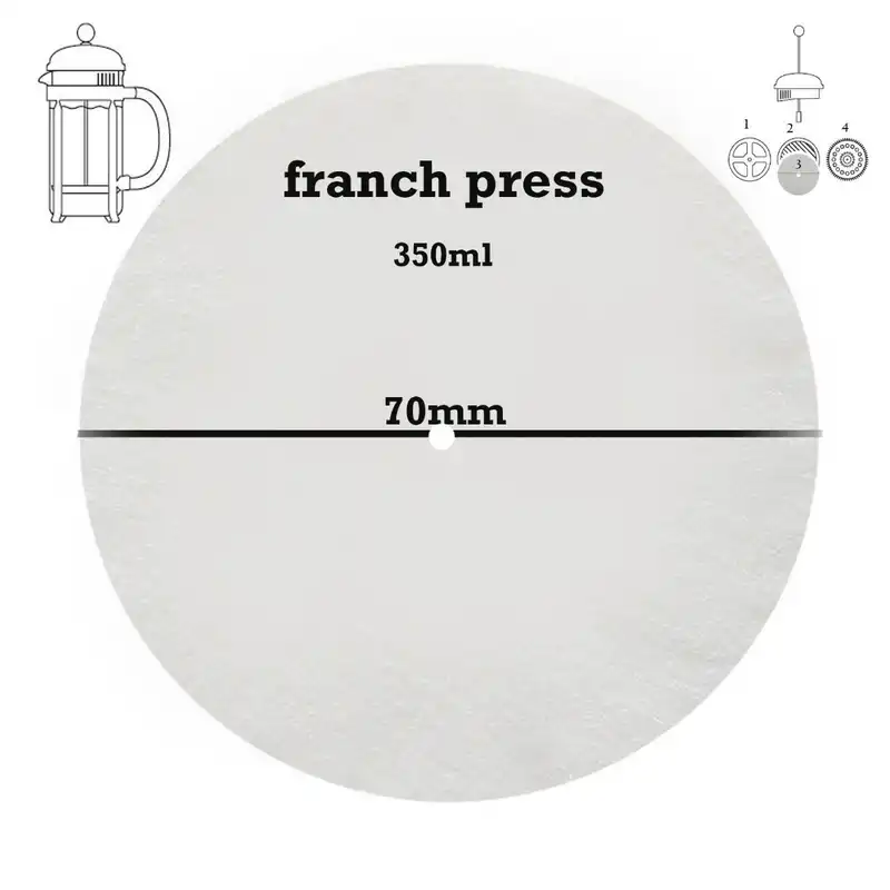 فیلتر قهوه مدل کاغذی گرد  فرنچ پرس 350 بسته 300 عددی