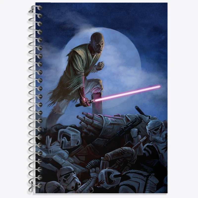 دفتر زبان 50 برگ خندالو مدل دو خط طرح جنگ ستارگان (Star Wars) کد F291
