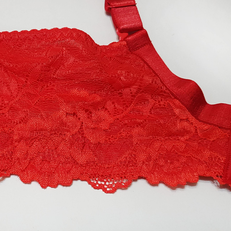 سوتین زنانه پانیذ مدل ساتن فنردار کد 22206 رنگ قرمز