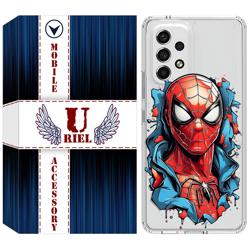 کاور یوریل مدل Clear کد 34 طرح اسپایدرمن مناسب برای گوشی موبایل سامسونگ Galaxy A32 5G / M32 5G