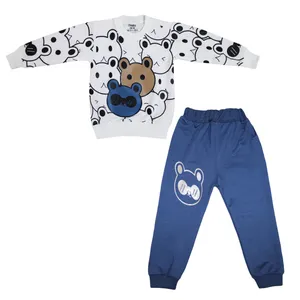 ست سویشرت و شلوار راحتی پسرانه چیندکا مدل خرسی کد 1012