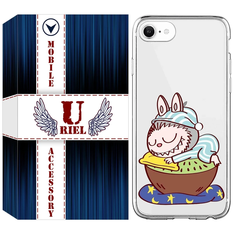 کاور یوریل قاب مدل Clear کد 127 طرح لبوبو Labubu مناسب برای گوشی موبایل اپل iPhone 7 / 8 / SE 2022