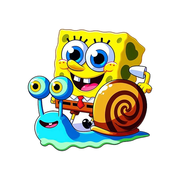 استیکر پارچه و لباس پاد آفرین طرح باب اسفنجی کد 2220