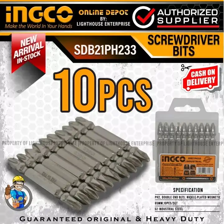 سری پیچ گوشتی دو سر چهار سو اینکو مدل SDB21PH-233 مجموعه 10 عددی