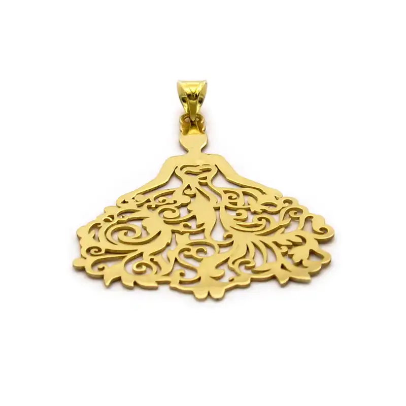 آویز گردنبند طلا 18 عیار زنانه کاپانی طرح عروس کد KP005