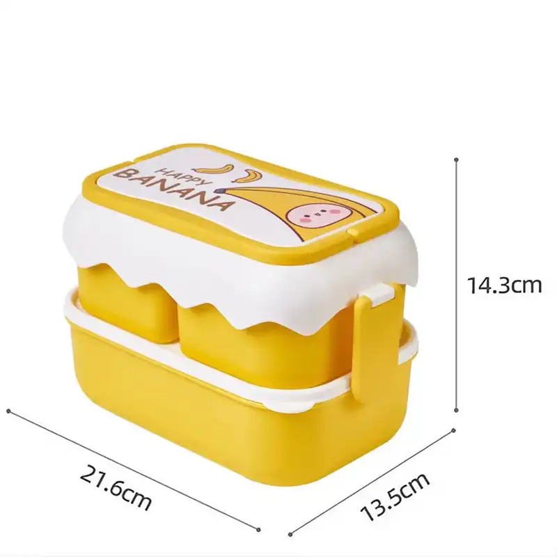 ظرف غذا کودک مدل دو طبقه طرح موز