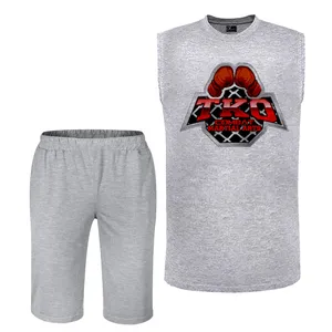 ست تاپ و شلوارک مردانه مدل  B17 رنگ طوسی