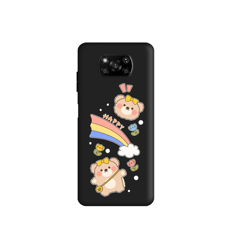 کاور طرح خرس رنگین کمان کد m3008 مناسب برای گوشی موبایل شیائومی Poco X3 
