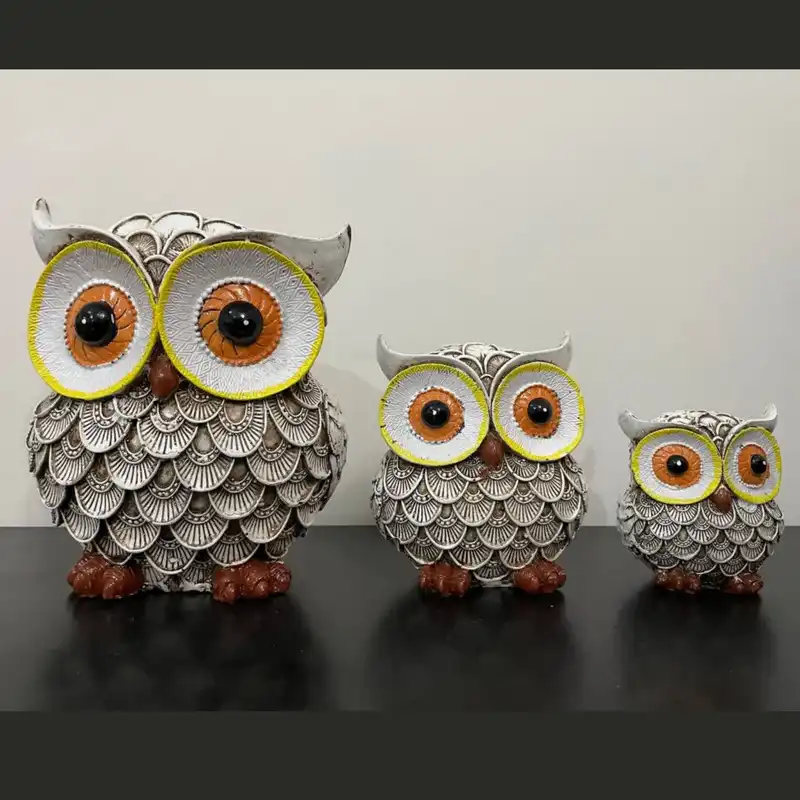 مجسمه مدل پرنده جغد مجموعه 3 عددی